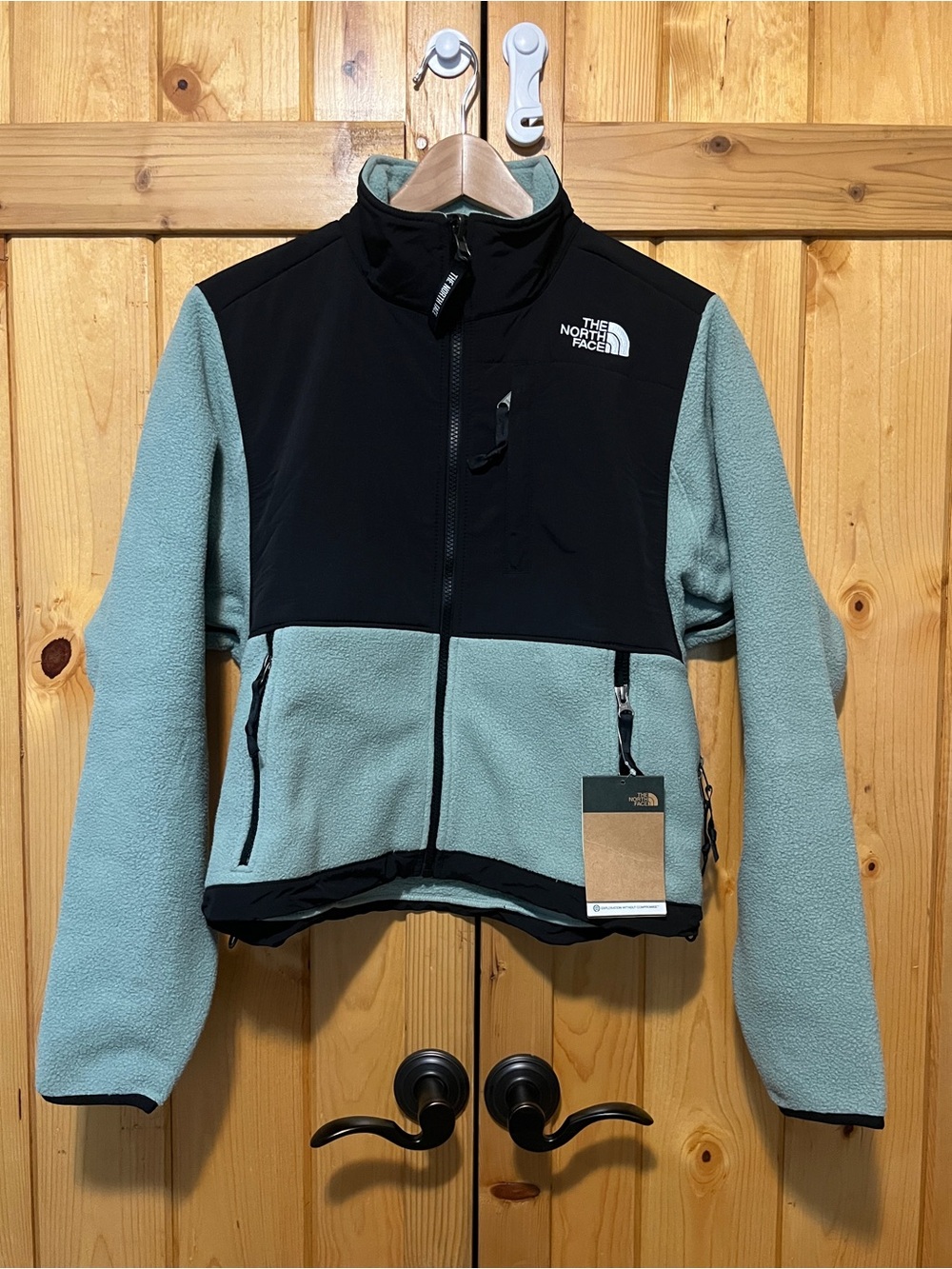 NWT The North Face Women's Retro Denali Green and Black Fleece Jacket Sz S - Picture 10 of 11
